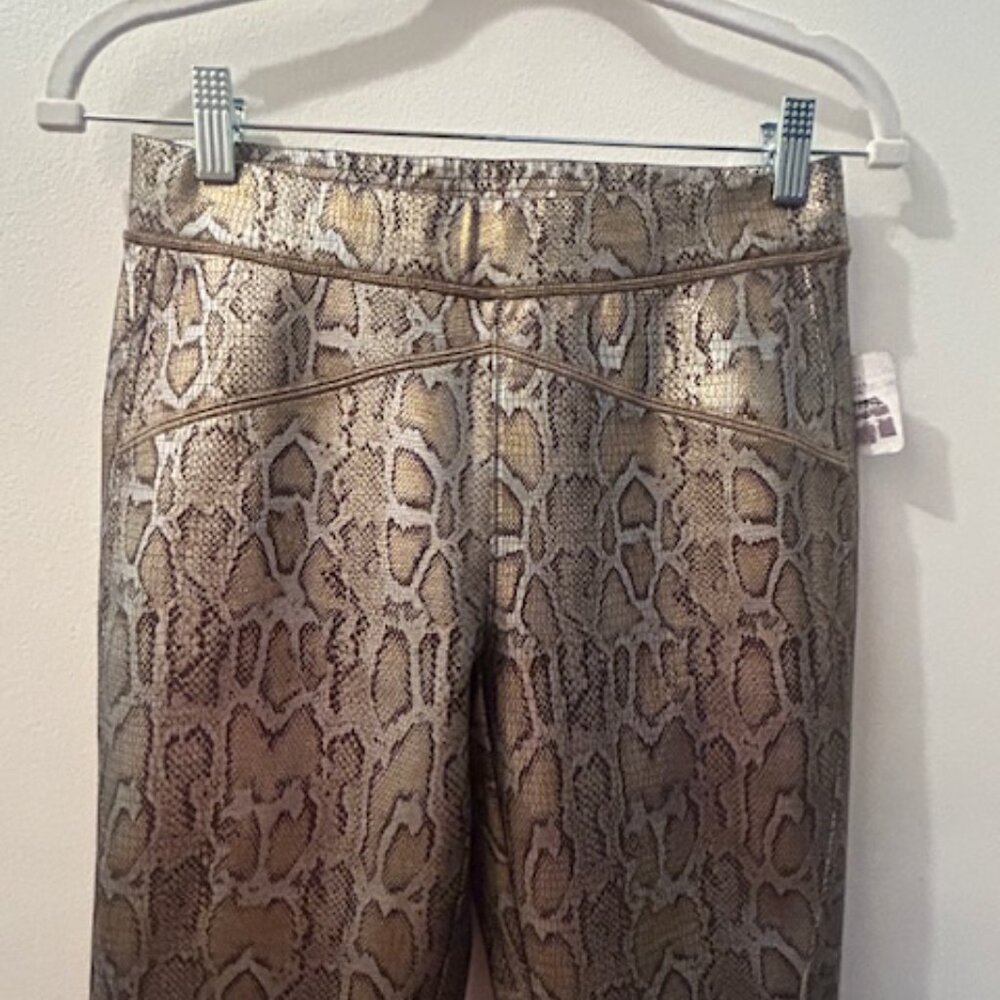 Free People "Rio" Metallic Gold Python Elastic Wa… - image 4